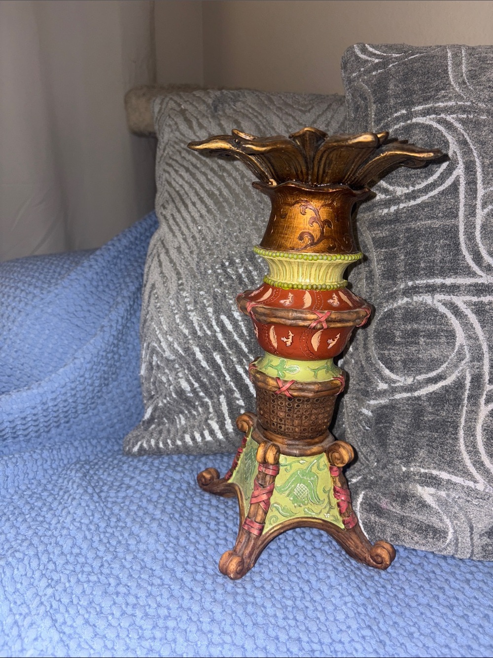 Hand-Painted Multicolor Decorative Candle Holder